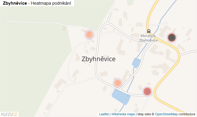 Mapa Zbyhněvice - Firmy v části obce.