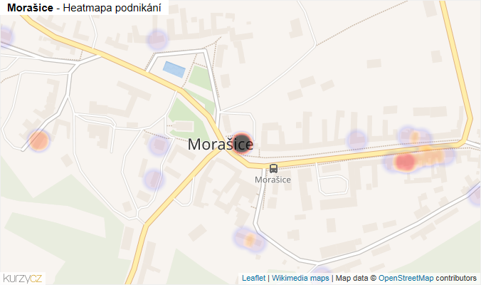 Mapa Morašice - Firmy v části obce.