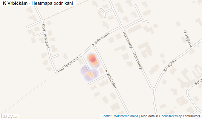 Mapa K Vrbičkám - Firmy v ulici.