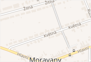 Květná v obci Moravany - mapa ulice