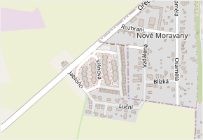 Višňová v obci Moravany - mapa ulice