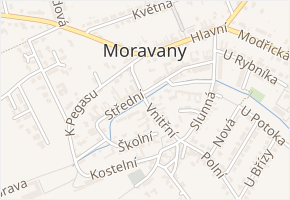 Vnitřní v obci Moravany - mapa ulice