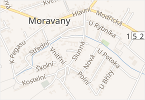 Za Farou v obci Moravany - mapa ulice