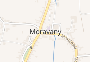 Moravany v obci Moravany - mapa části obce