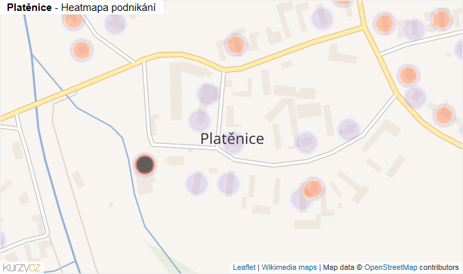 Mapa Platěnice - Firmy v části obce.