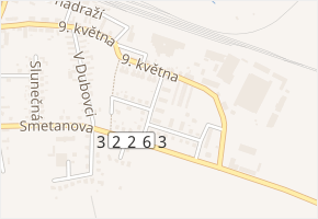 Severojižní v obci Moravany - mapa ulice