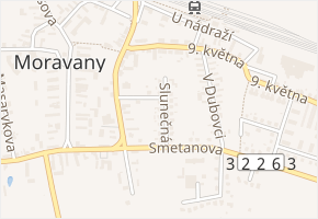 Slunečná v obci Moravany - mapa ulice