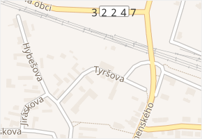 Tyršova v obci Moravany - mapa ulice