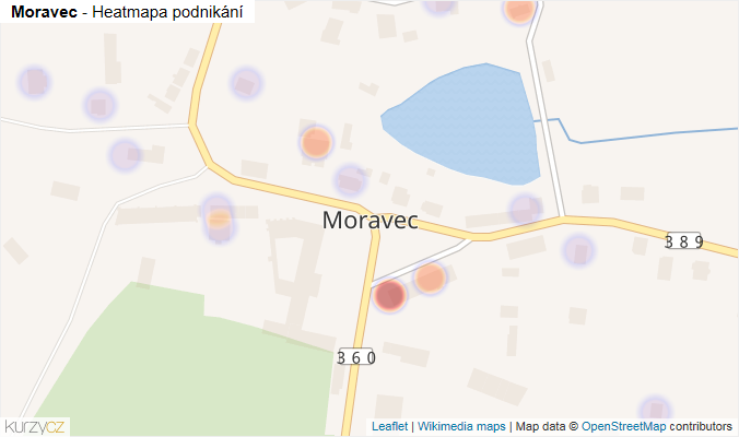 Mapa Moravec - Firmy v části obce.