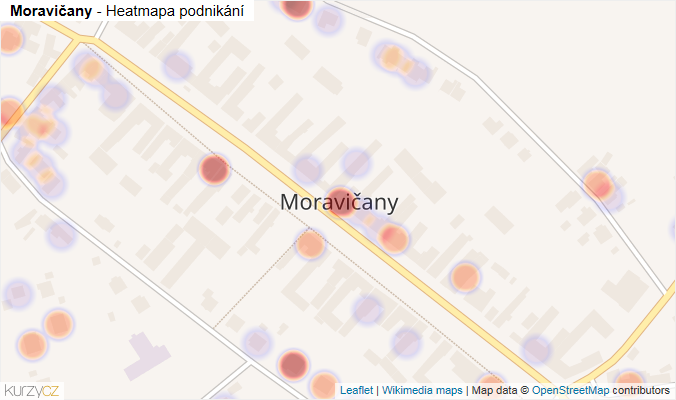 Mapa Moravičany - Firmy v části obce.