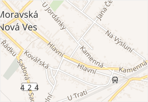 Dlážděná v obci Moravská Nová Ves - mapa ulice
