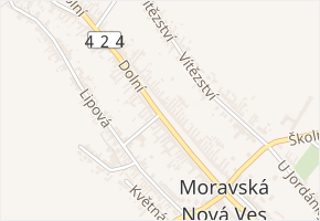 Dolní v obci Moravská Nová Ves - mapa ulice