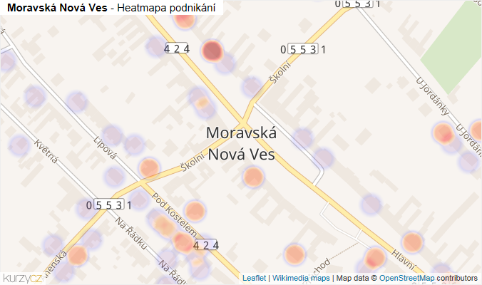 Mapa Moravská Nová Ves - Firmy v části obce.