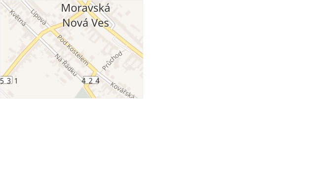 Pod Kostelem v obci Moravská Nová Ves - mapa ulice
