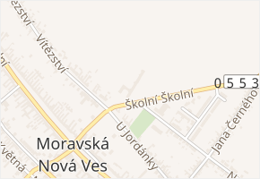 Průchod v obci Moravská Nová Ves - mapa ulice