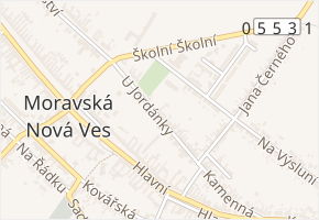 U Jordánky v obci Moravská Nová Ves - mapa ulice