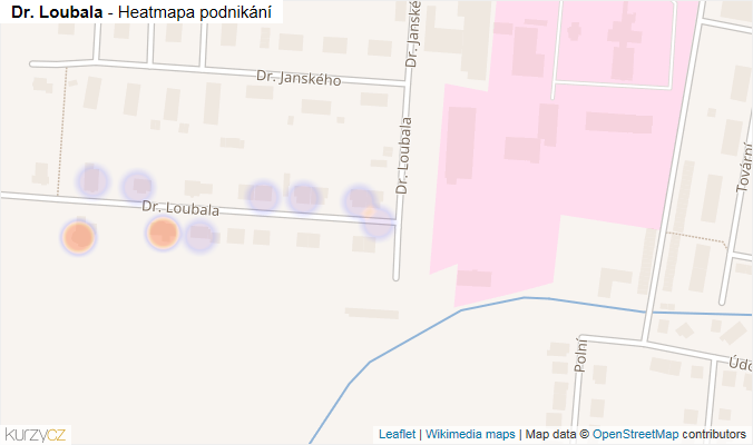 Mapa Dr. Loubala - Firmy v ulici.