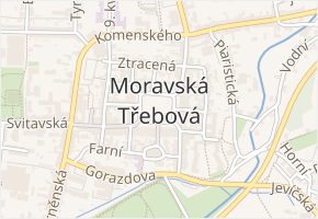 Město v obci Moravská Třebová - mapa části obce