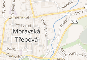 Piaristická v obci Moravská Třebová - mapa ulice