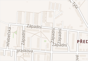 Západní v obci Moravská Třebová - mapa ulice