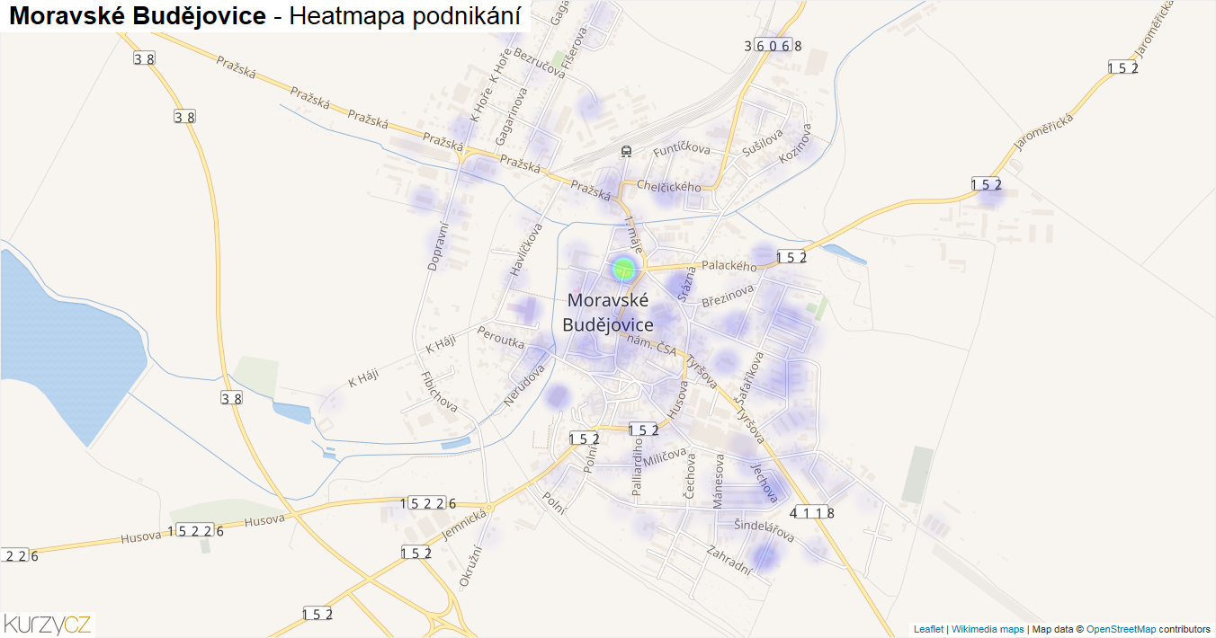 Moravské Budějovice - mapa podnikání