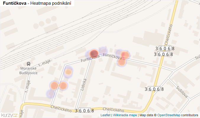 Mapa Funtíčkova - Firmy v ulici.