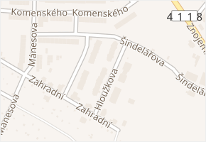 Hloužkova v obci Moravské Budějovice - mapa ulice