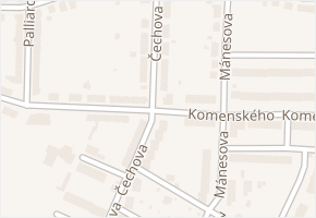 Komenského v obci Moravské Budějovice - mapa ulice