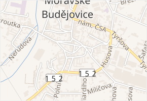 Mojmírova v obci Moravské Budějovice - mapa ulice