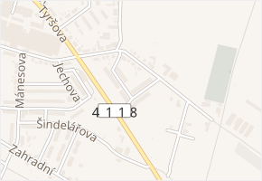 St. Slavíka v obci Moravské Budějovice - mapa ulice