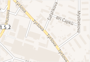 Tyršova v obci Moravské Budějovice - mapa ulice