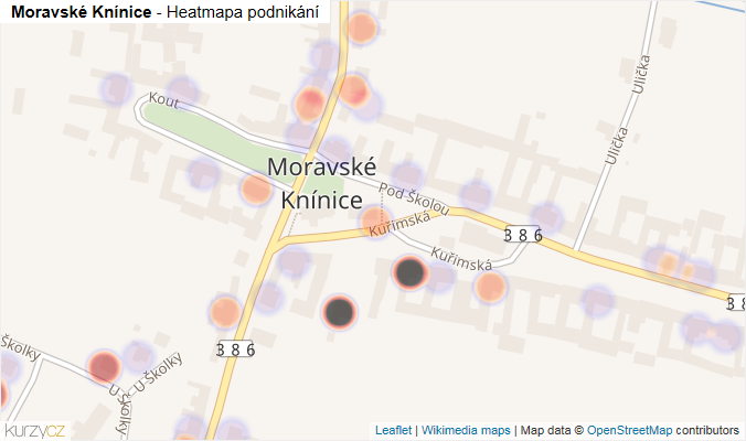 Mapa Moravské Knínice - Firmy v části obce.