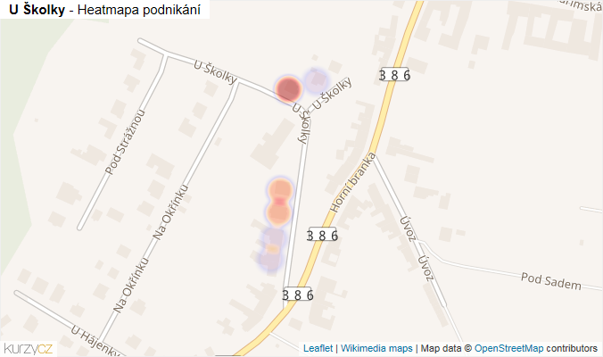 Mapa U Školky - Firmy v ulici.