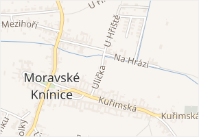 Ulička v obci Moravské Knínice - mapa ulice