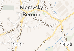 gen. Svobody v obci Moravský Beroun - mapa ulice
