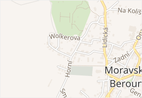 Horní v obci Moravský Beroun - mapa ulice