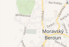 Komenského v obci Moravský Beroun - mapa ulice