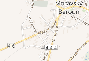 Masarykova v obci Moravský Beroun - mapa ulice