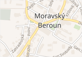 náměstí 9. května v obci Moravský Beroun - mapa ulice