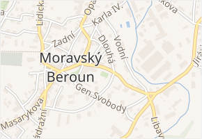 Oblouková v obci Moravský Beroun - mapa ulice