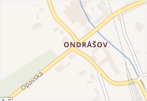 Ondrášov v obci Moravský Beroun - mapa části obce