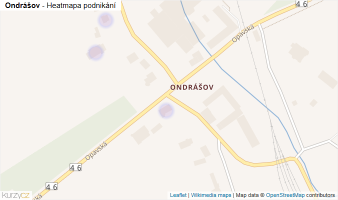 Mapa Ondrášov - Firmy v části obce.