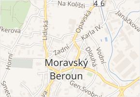 Střední v obci Moravský Beroun - mapa ulice