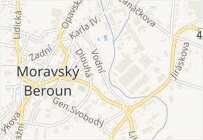 Vodní v obci Moravský Beroun - mapa ulice