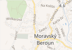 Zahradní v obci Moravský Beroun - mapa ulice