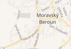 Zahradnická v obci Moravský Beroun - mapa ulice
