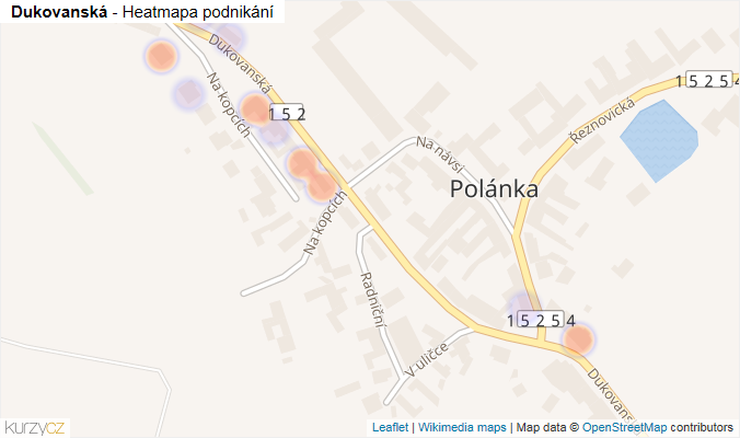 Mapa Dukovanská - Firmy v ulici.