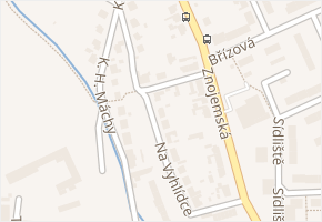 Na vyhlídce v obci Moravský Krumlov - mapa ulice