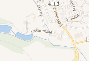 Tiskárenská v obci Moravský Krumlov - mapa ulice
