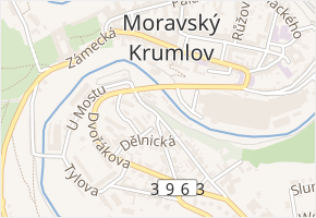 U mostu v obci Moravský Krumlov - mapa ulice